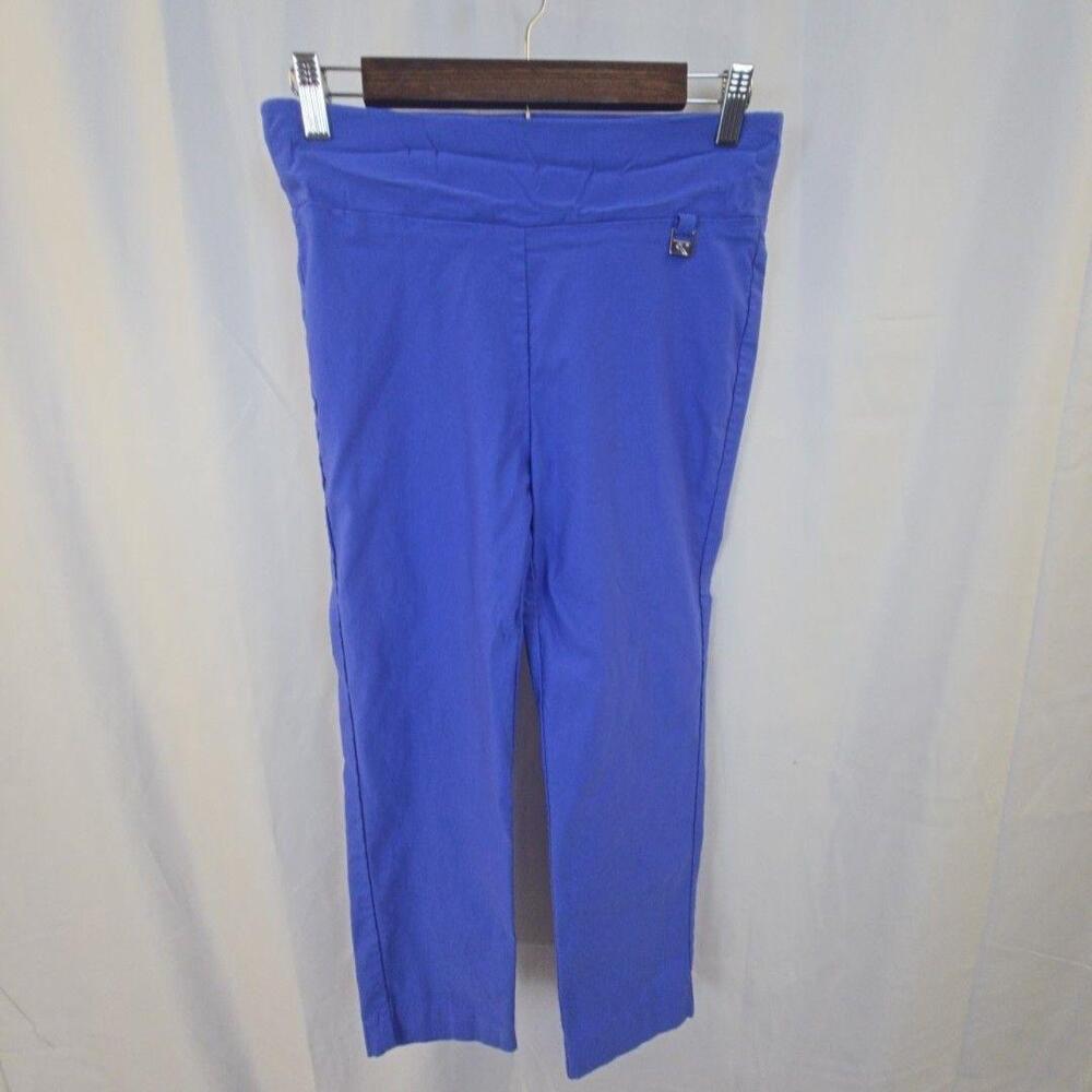Rafaella Capri Pants Womens 6 Blue Ponte Knit Pull On Slim Stretch Crop Casual